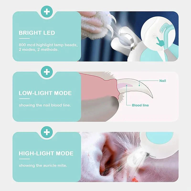 GlowTrim – Precision Nail Clipper with LED for Cats & Dogs