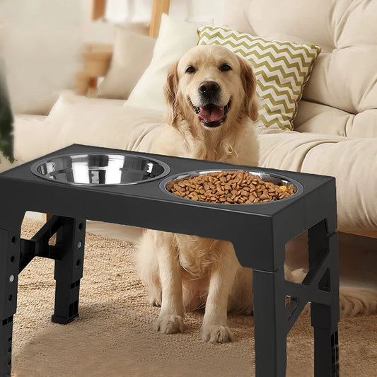 PawLevel – Adjustable Elevated Feeder with Stainless Steel Bowls